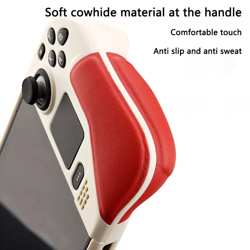Steam Deck Case Cowhide Wrap Leather Grip Hard Shell Stand - Tophatter Daily Deals
