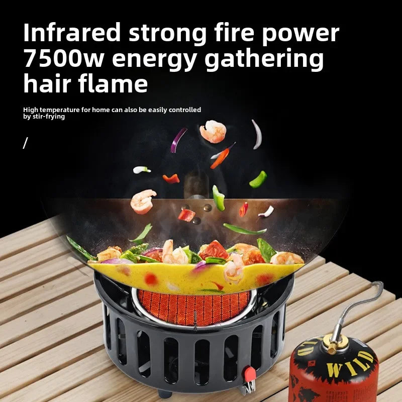 7-Core Camping Infrared Gas Stove Black Camp Cooking - Tophatter Daily Deals