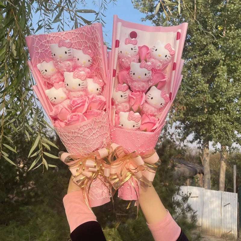 Sanrio Hello kitty Plush Toy Stuffed Animals Bouquet Flowers - Tophatter Daily Deals