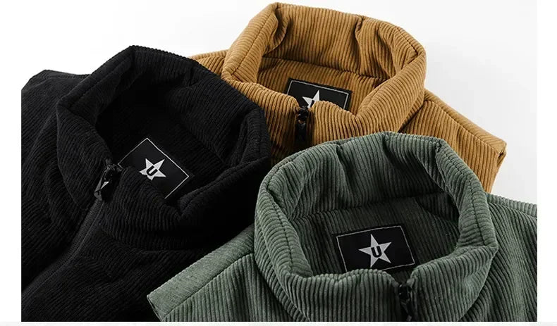 Insulating Mens Fleece Vest - Quilted Corduroy, Casual - Tophatter Daily Deals