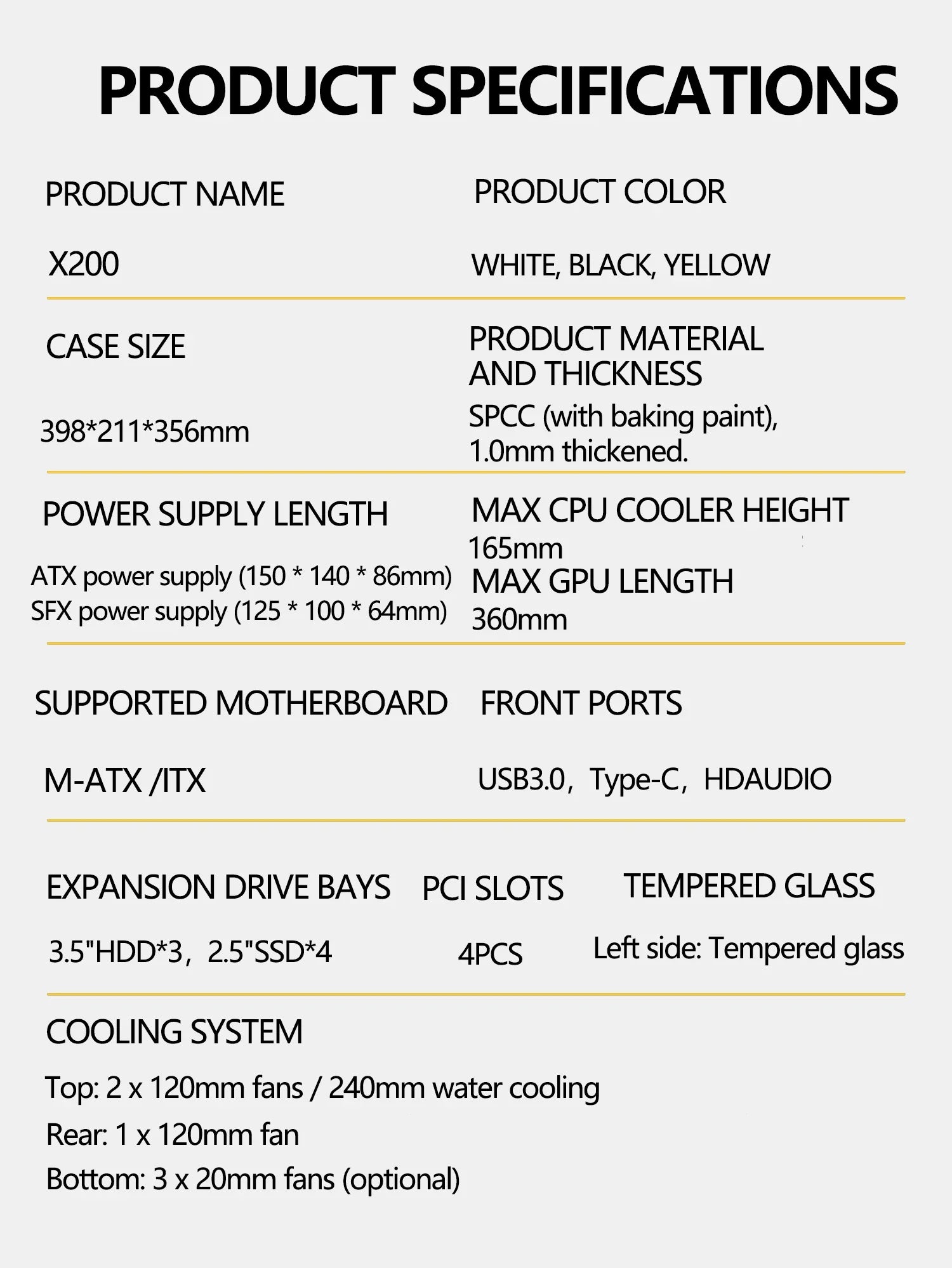 Mini ITX Case Glass Side 240mm Watercooling Portable - Tophatter Daily Deals