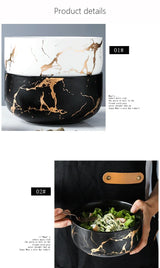 Marble Ceramic Bowl Set Nordic Tableware Minimalist - Tophatter Daily Deals