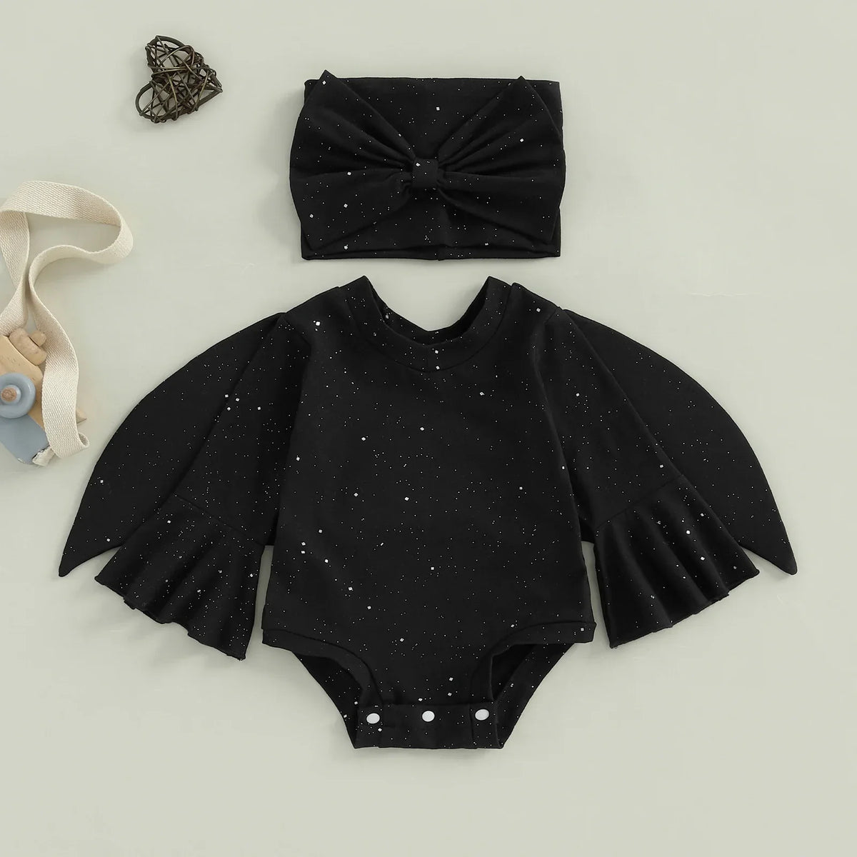 Soft Baby Romper - Long Ruffle Sleeve, Cotton, Halloween - Tophatter Daily Deals