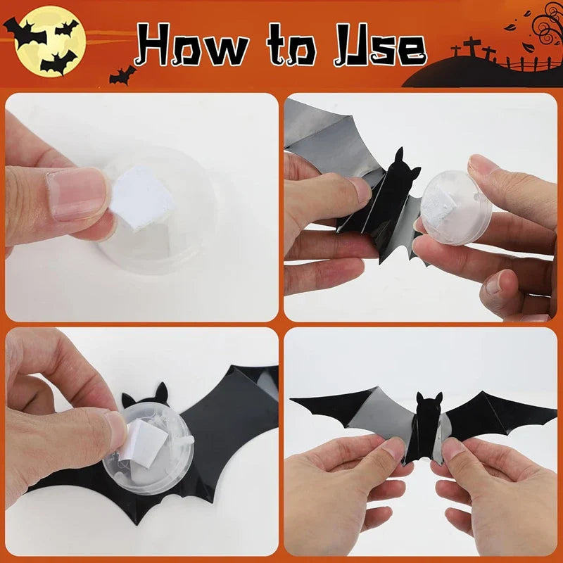 LED Bat Wall Stickers Green 3D Halloween Decor 2025 - Tophatter Daily Deals