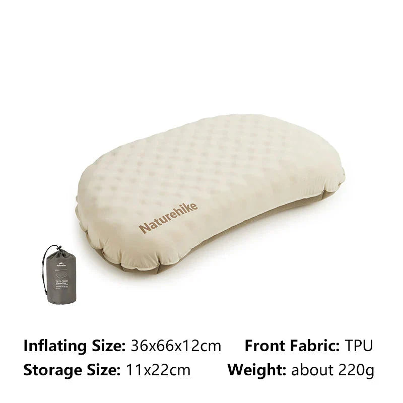 2-in-1 Foam Inflatable Pillow Travel Nap Beige Pillows - Tophatter Daily Deals
