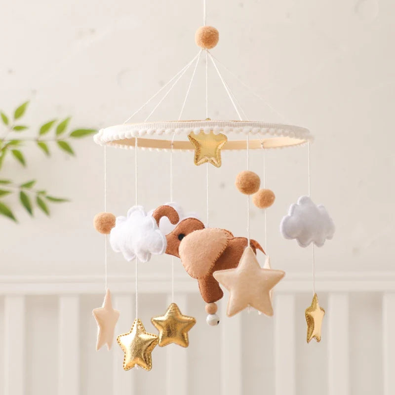 Wooden Felt Animal Crib Mobile With Soothing Calming Music - Tophatter Daily Deals
