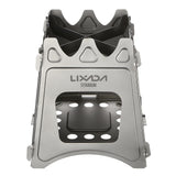 Compact Folding Titanium Wood Stove Silver Camp Cooking - Tophatter Daily Deals