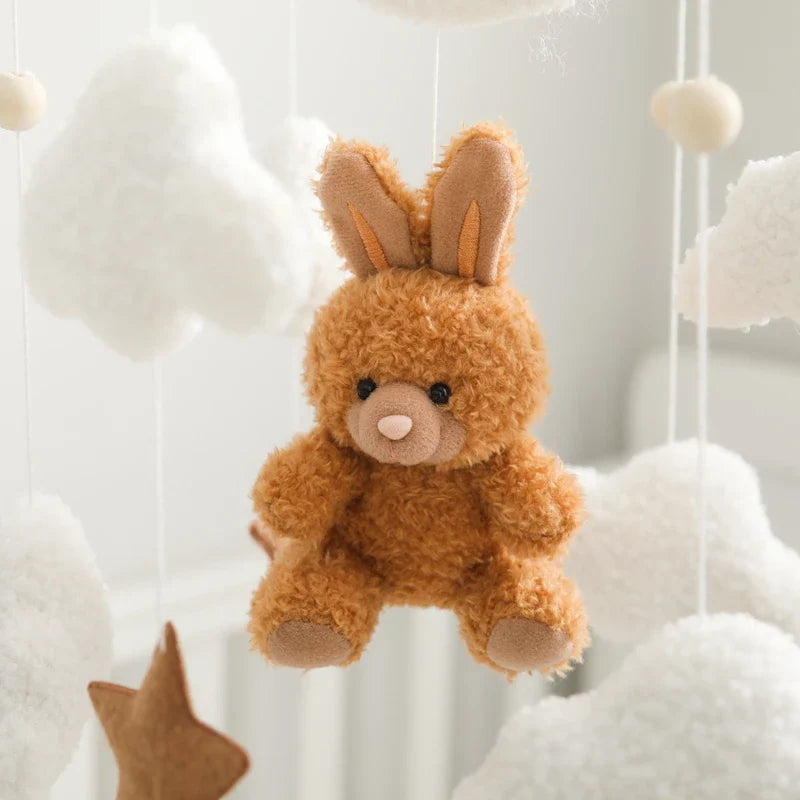 Wooden Crib Mobile Felt Bear Musical Newborn Sensory Toys - Tophatter Daily Deals