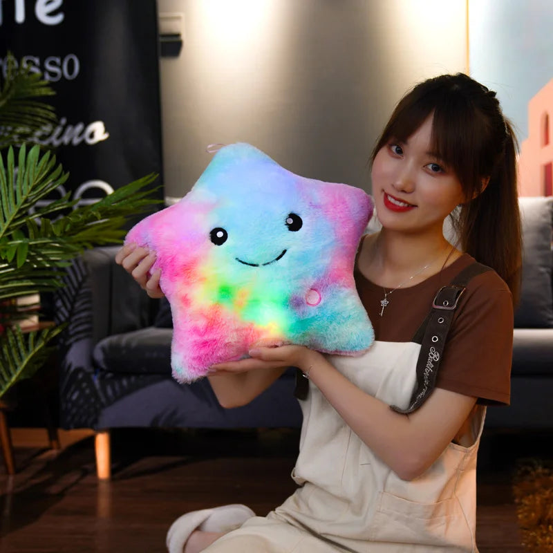 Luminous Star Plush Glowing LED Stars Cushion Outer Space - Tophatter Daily Deals