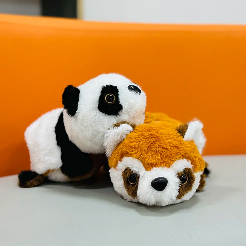 Double-Sided Panda Raccoon Plush Toy Red Panda Animals - Tophatter Daily Deals