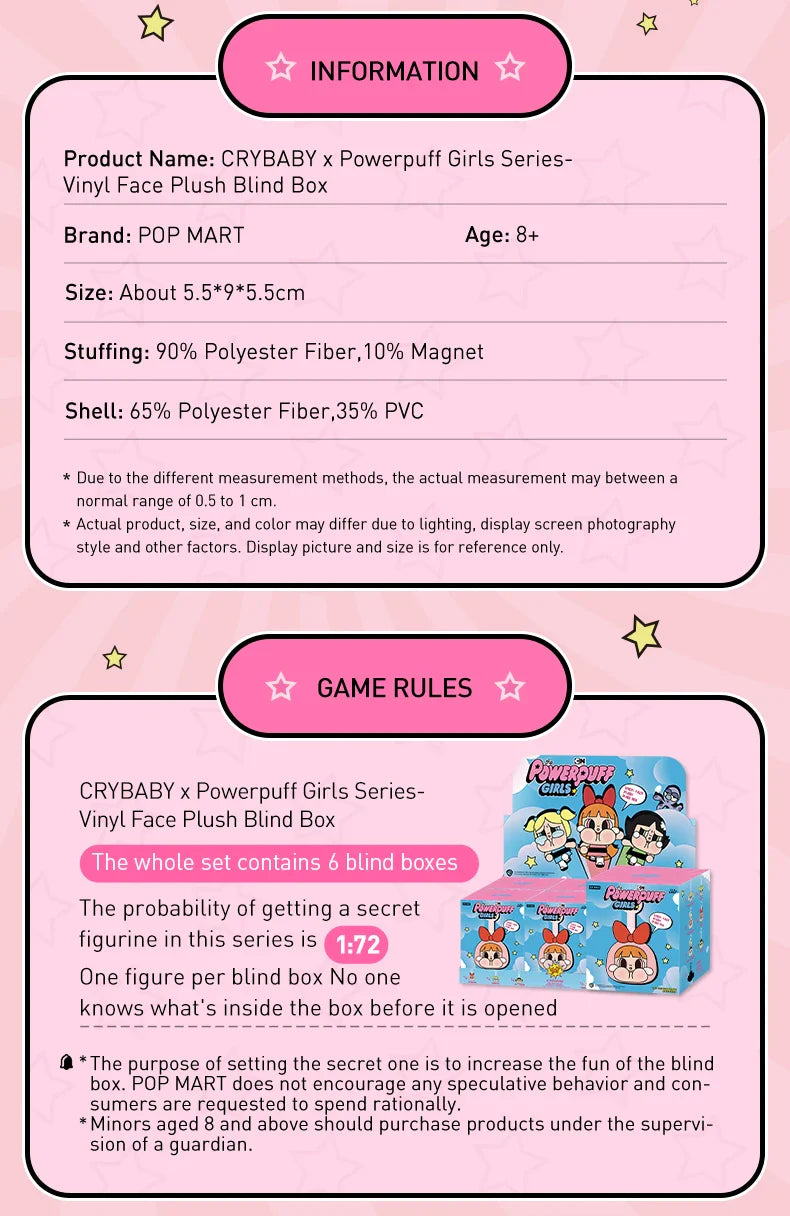 Genuine Pop Mart × Powerpuff Girls Series - Vinyl Face Plush Blind Box Flowers - Tophatter Daily Deals