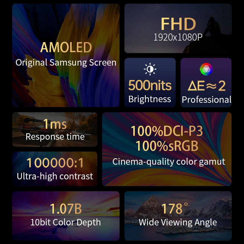 OLED 13.3 Portable Monitor Metal Frame Travel Display - Tophatter Daily Deals