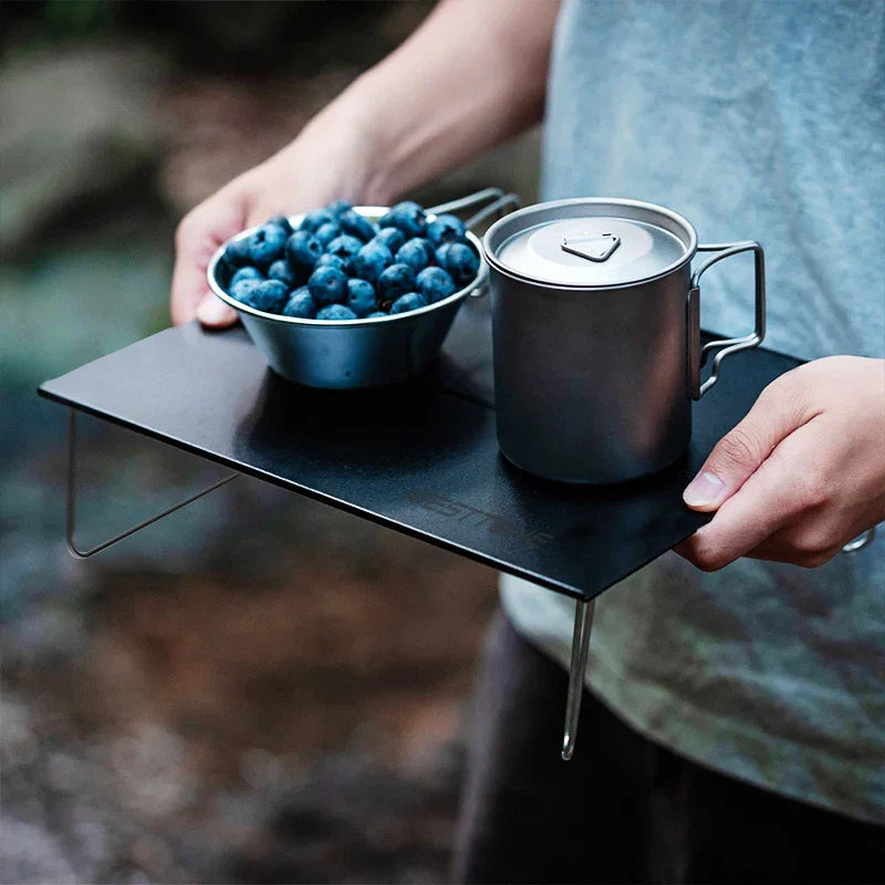 Pop-Up Outdoor Mini Folding Table Black Camp Furniture - Tophatter Daily Deals