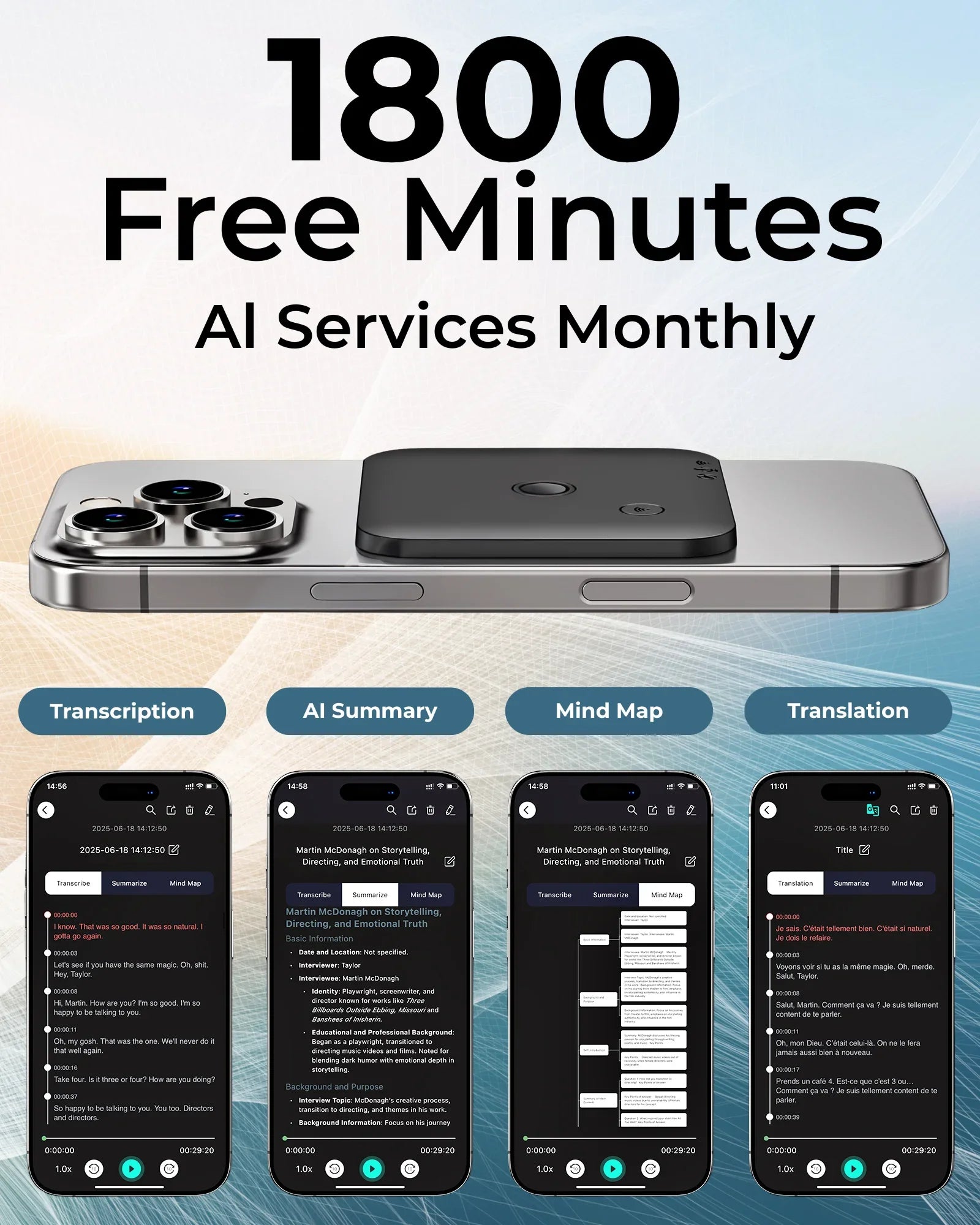 AI Voice Recorder 64GB With Transcription And Translation - Tophatter Daily Deals