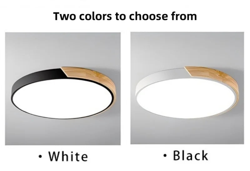 Japandi Led Ceiling Light Nordic Wood Modern Soft Glow Diffuser - Tophatter Daily Deals