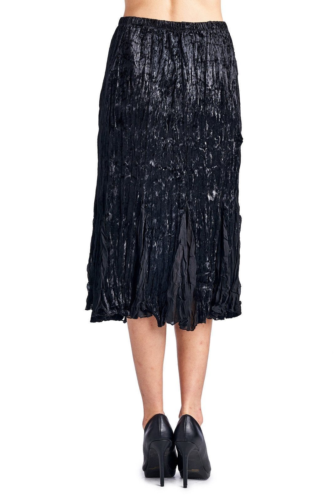 Women's Pleated Velour with Chiffon Long Skirt Skirts - Tophatter Daily Deals