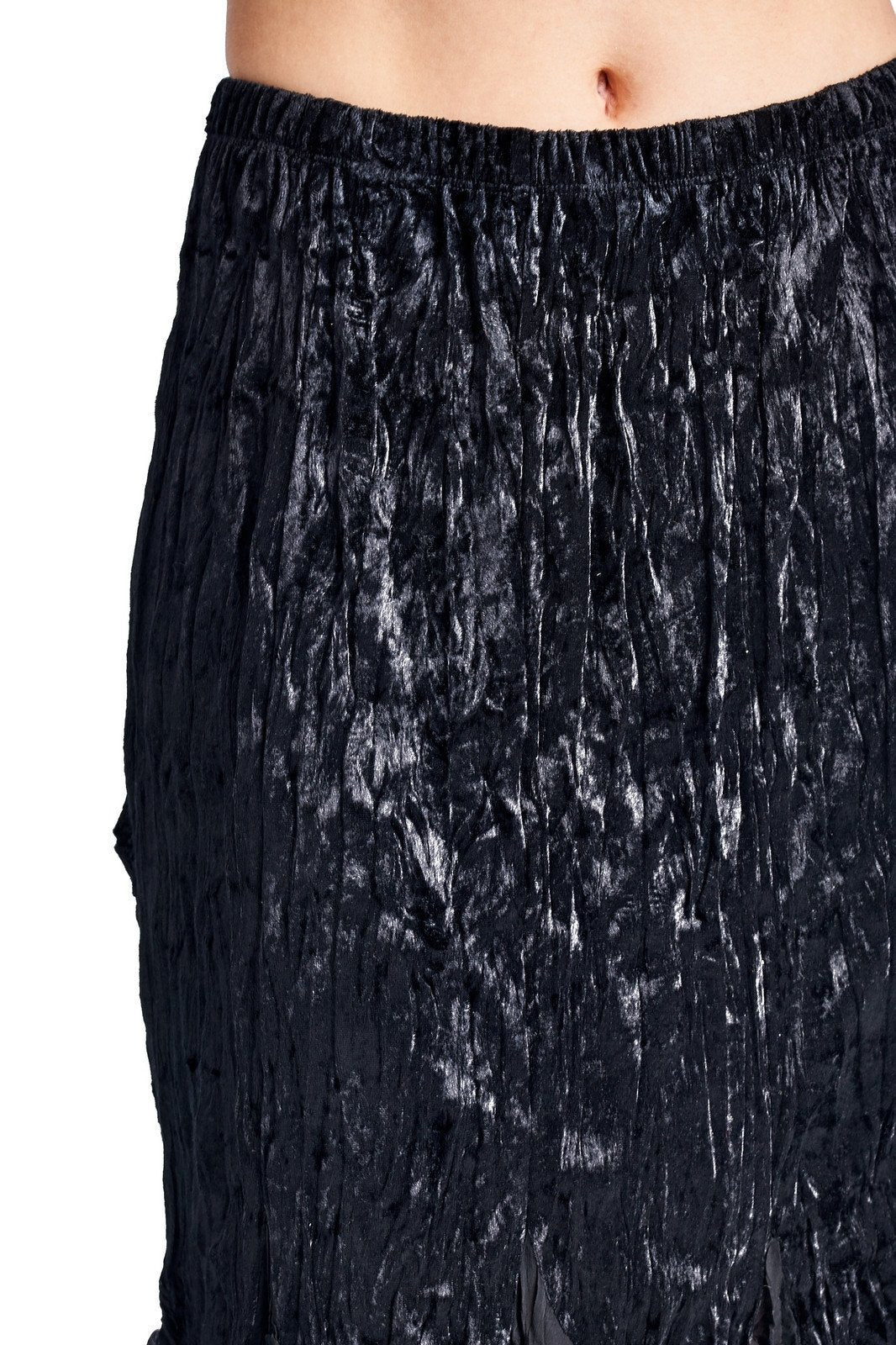 Women's Pleated Velour with Chiffon Long Skirt Skirts - Tophatter Daily Deals