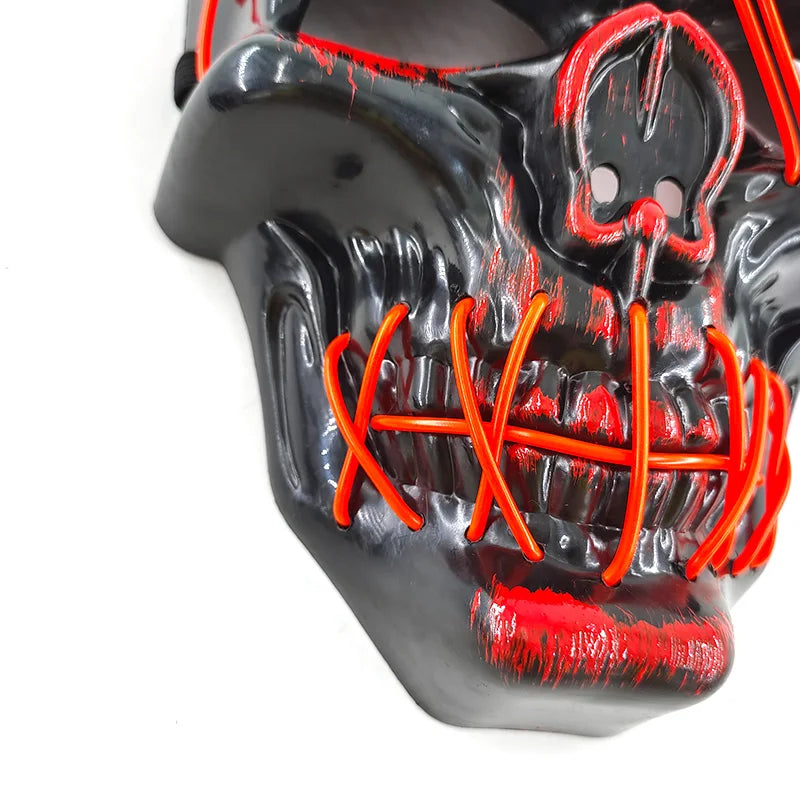 LED Glowing Skull Mask Full Face Halloween 2025 Cosplay - Tophatter Daily Deals