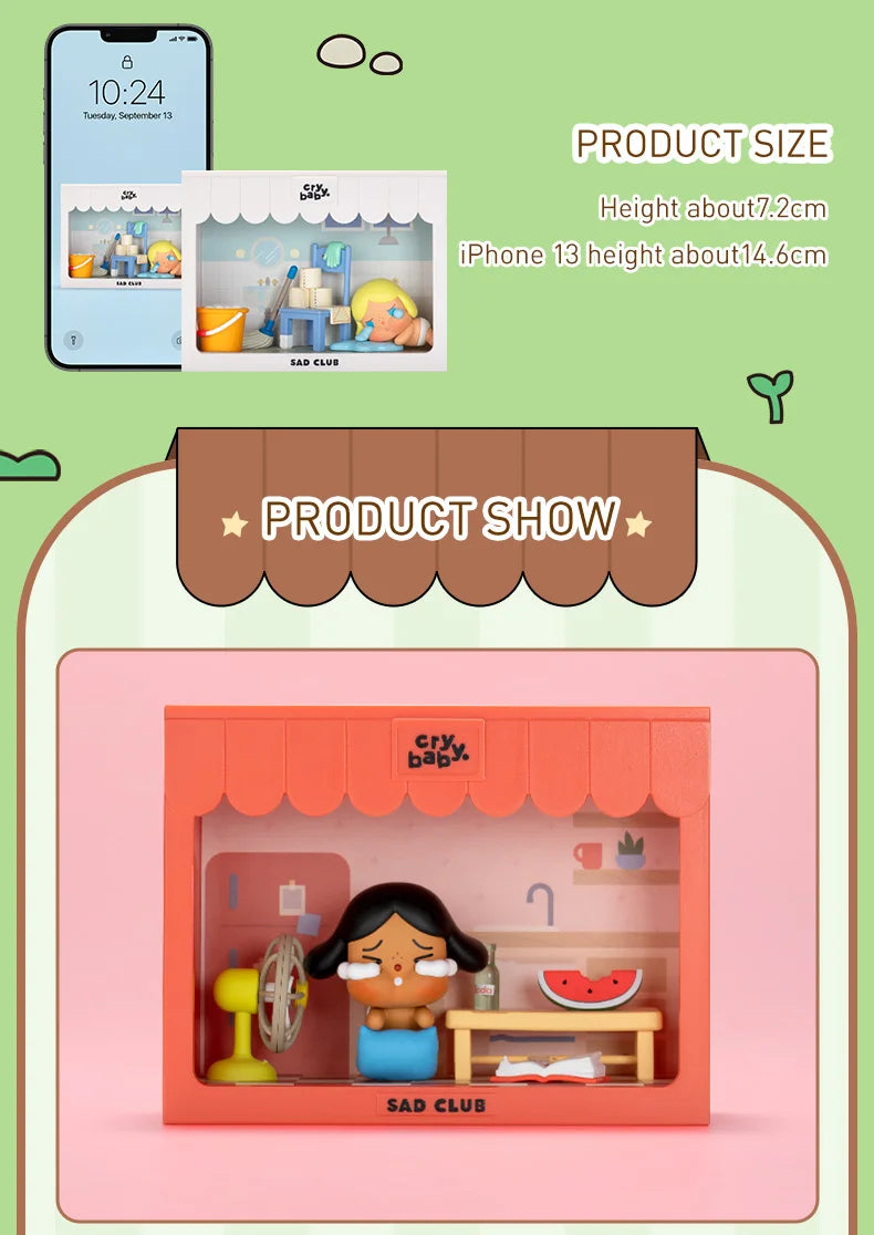 Genuine Pop Mart Crybaby Sad Club Series Figurine Scene Sets by Molly Flowers - Tophatter Daily Deals