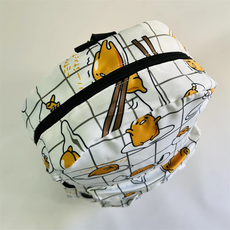 Sanrio Gudetama White Backpack Rucksack Schoolbags Travel Lazy Egg Food - Tophatter Daily Deals