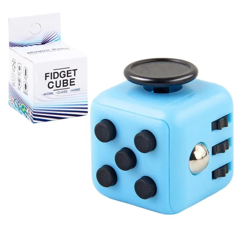 Fidget Cube Antistress Spinner Toy Sensory Stress Relief 1pc blue - Tophatter Daily Deals