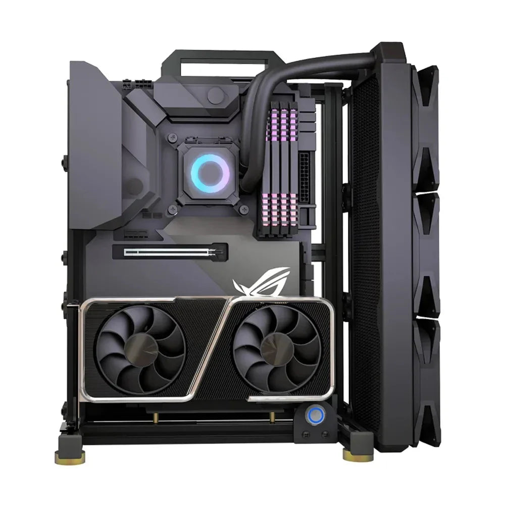 Open Frame PC Case Modular ATX MATX ITX Aluminum Rack - Tophatter Daily Deals
