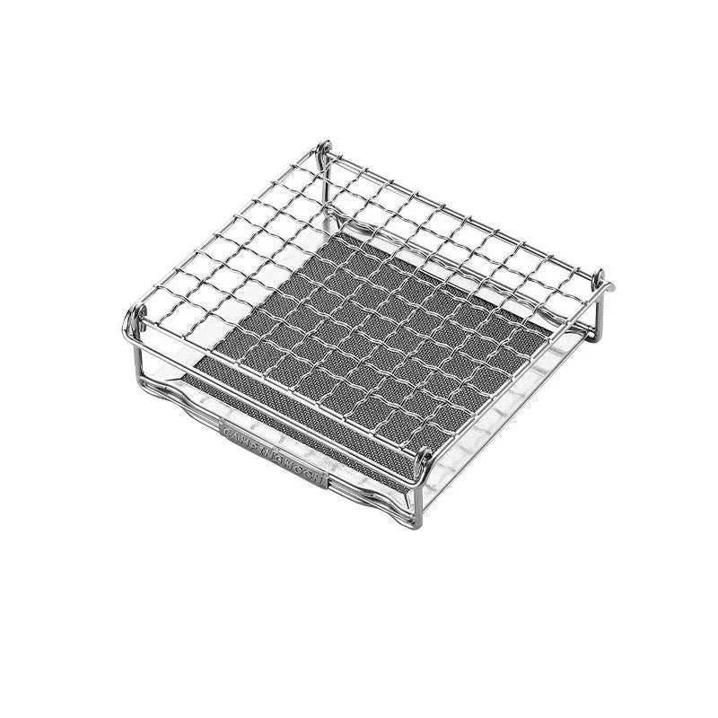 Stainless Steel Folding Toast Grill Net Gas Stove Grill Silver Griddles & Grill Pans - Tophatter Daily Deals