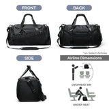 40L Foldable Sports Gym Travel Duffel Bag Black Duffel Bags - Tophatter Daily Deals