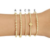 Gold Plated Cross Beaded Bracelet Stackable Hypoallergenic A - Tophatter Daily Deals