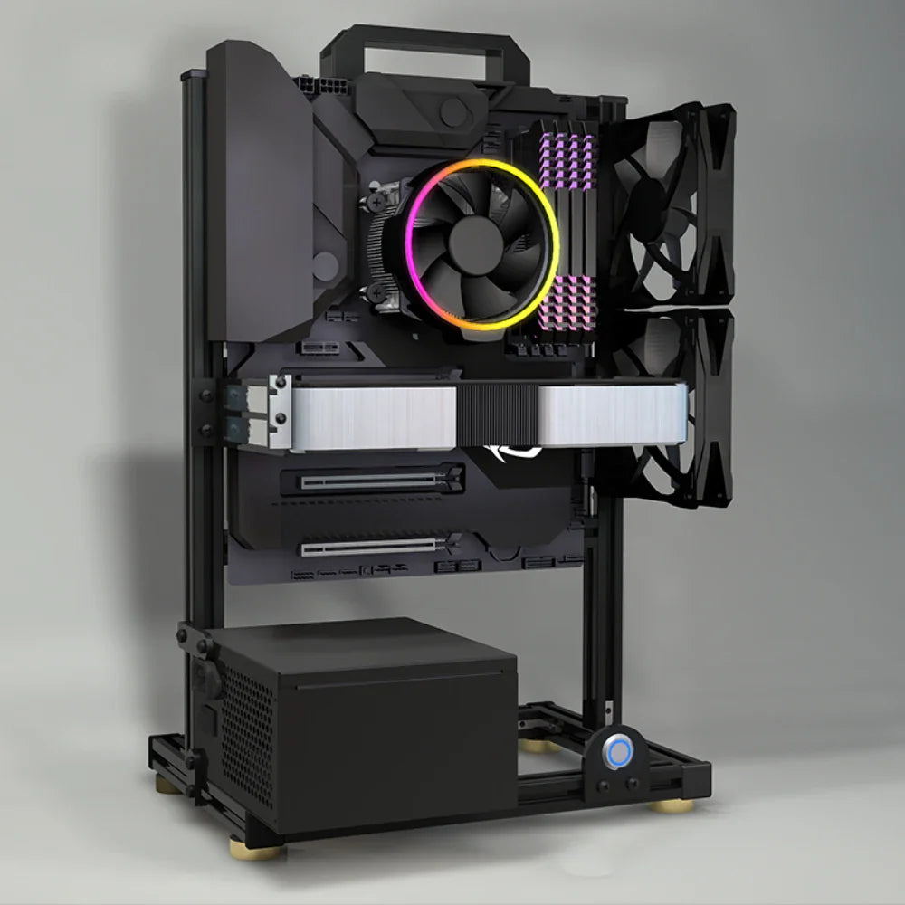 Open Frame Aluminum PC Case Rack EATX Water Cooling - Tophatter Daily Deals