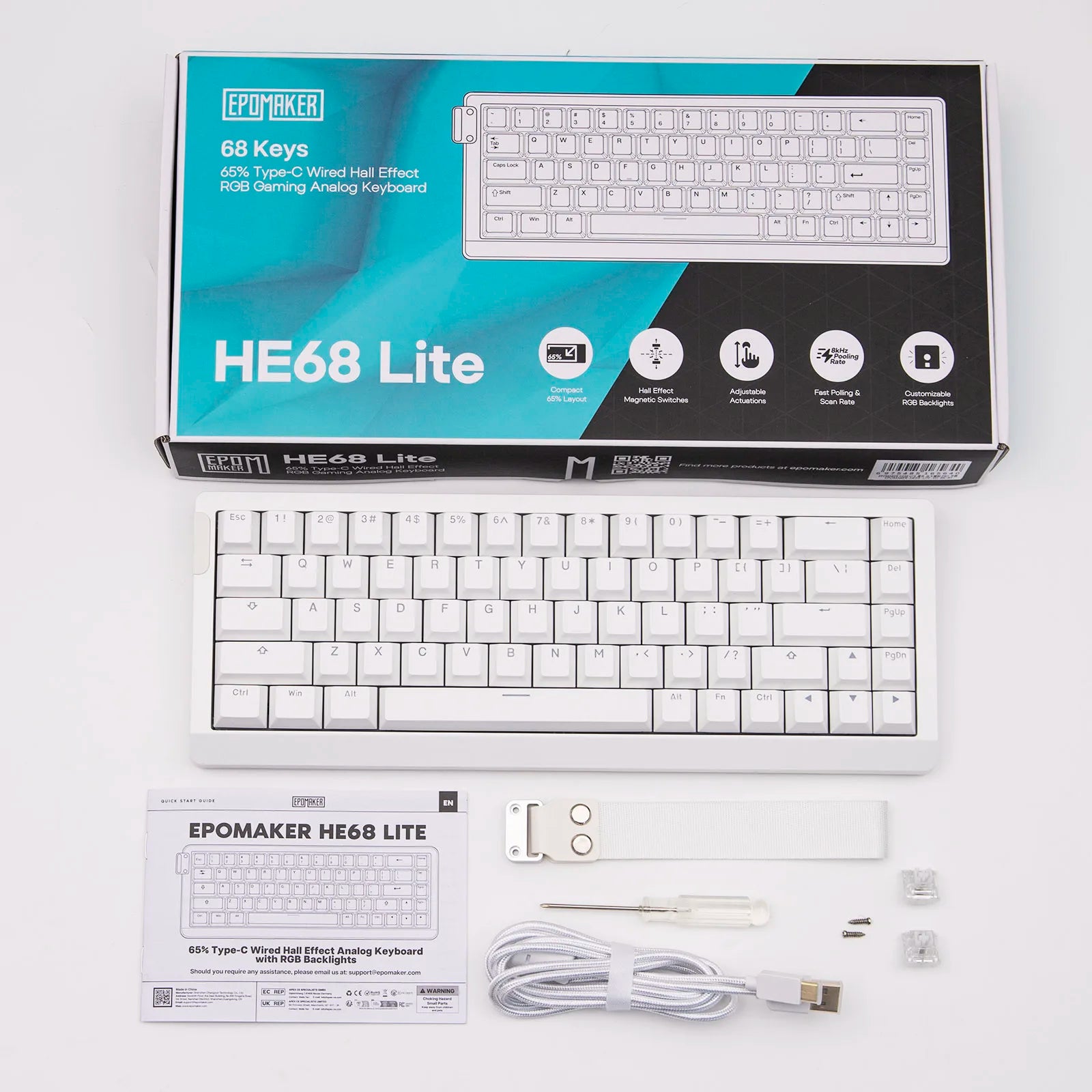 Mechanical 65 Percent Magnetic Wired Keyboard RGB Backlit - Tophatter Daily Deals