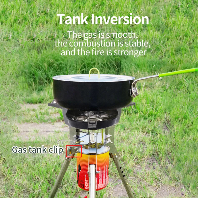 8400W Foldable Gas Camping Stove Silver Camp Cooking - Tophatter Daily Deals