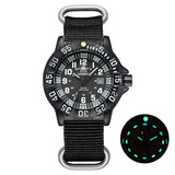 Military Watch Green Nylon Strap 50m Waterproof Luminous Nylon black - Tophatter Daily Deals