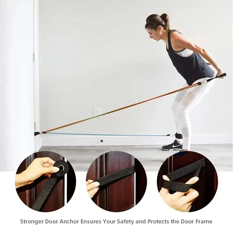 Resistance Bands Set 11Pc Portable Full Body Kit Workout - Tophatter Daily Deals