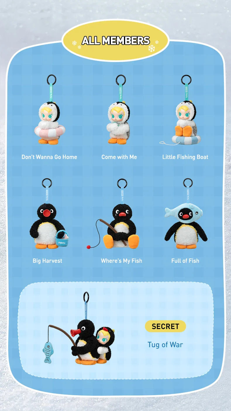 Genuine Pop Mart Baby Molly × Pingu Happy Fishing Series Vinyl Pendant Blind Box Animals - Tophatter Daily Deals