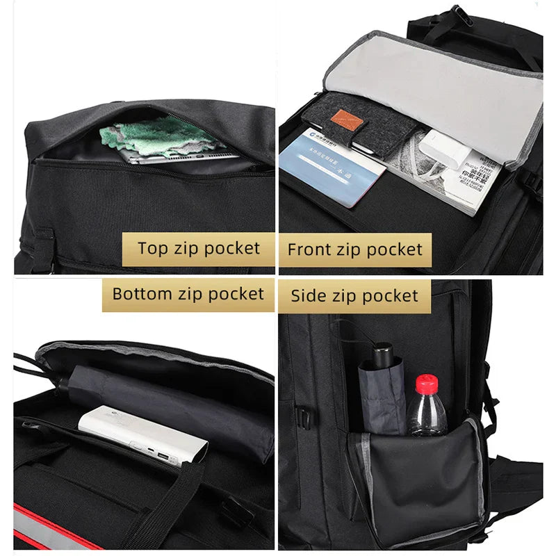 Tactical Backpack with Reflective Strips Black Backpacks - Tophatter Daily Deals