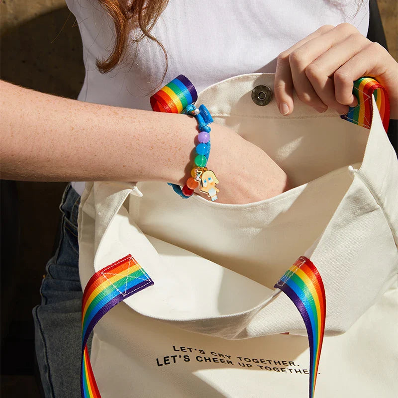 Genuine Pop Mart Crybaby Cheer Up, Baby! Series - Rainbow Canvas Bag Anime - Tophatter Daily Deals