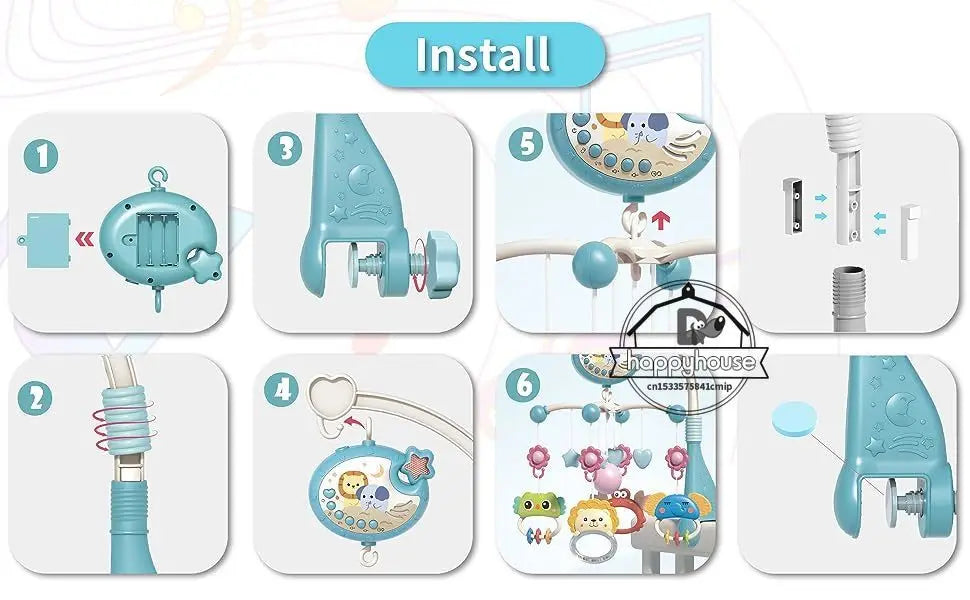 Crib Mobile Remote Music Light Newborn Sensory Toys - Tophatter Daily Deals