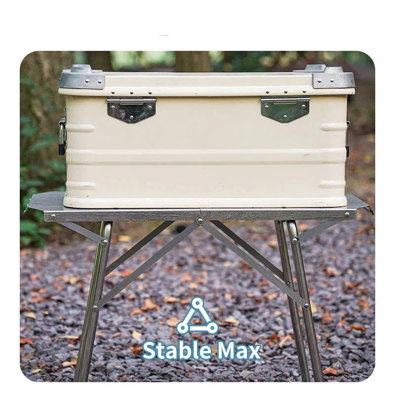 Outdoor Folding Table Heat-Resistant Silver Camp Furniture - Tophatter Daily Deals