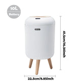 Motion Sensor Trash Can Small Plastic Smart Bin Hands Free White with feet 10L - Tophatter Daily Deals
