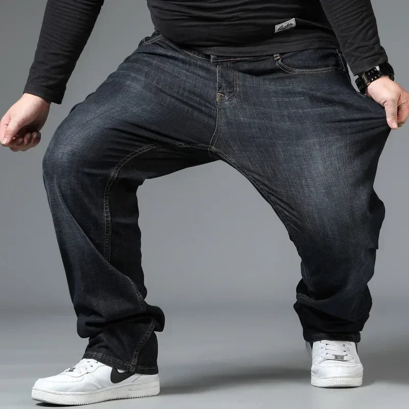 Oversized Relaxed Men's Jeans - High Waist, Stretch Denim - Tophatter Daily Deals