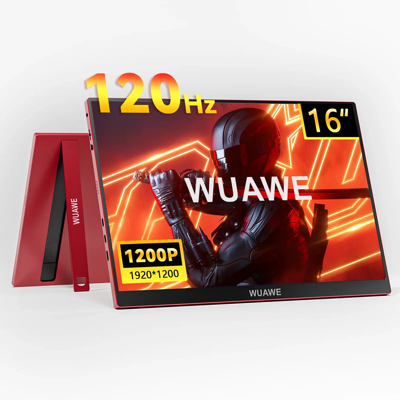 16 Inch 120Hz Portable Monitor 1920x1200 HDR Holiday Gift WAB160-12-7S Red - Tophatter Daily Deals