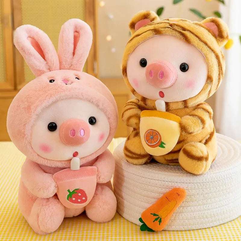 Bubble Tea Pig Plush Animals - Tophatter Daily Deals
