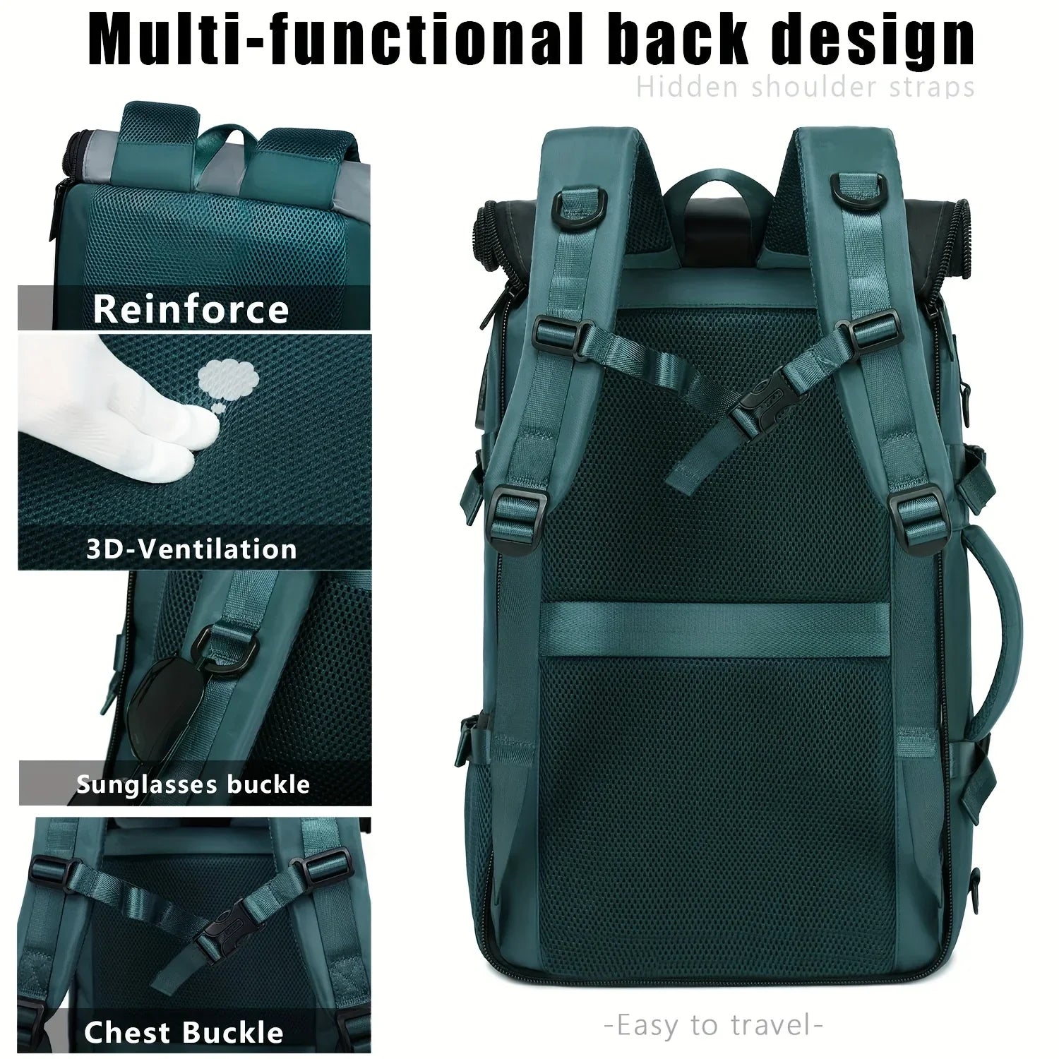 Fashionable 3-in-1 Travel Backpack Handbag Blue Backpacks - Tophatter Daily Deals