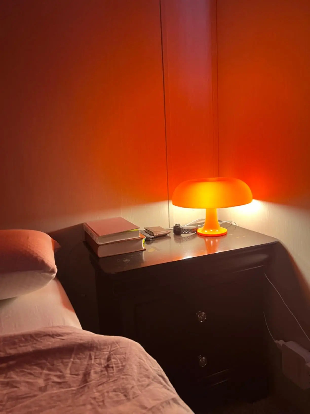 Japandi LED Mushroom Table Lamp Ivory Minimalist Bedside Lighting - Tophatter Daily Deals