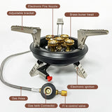 16000W High-Pressure Camping Gas Stove Black Camp Cooking - Tophatter Daily Deals