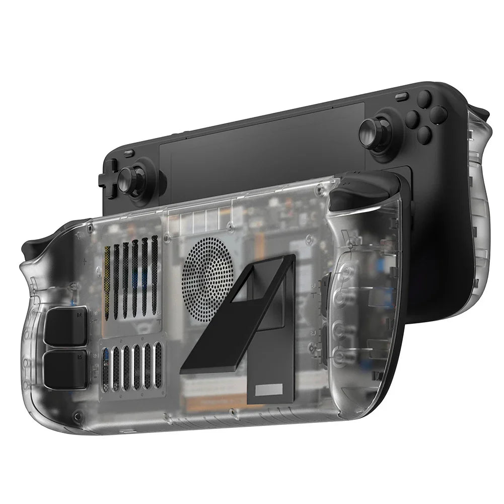 Steam Deck Clear Cooling Back Cover With Stand Bracket Transparent Bracket 1 - Tophatter Daily Deals