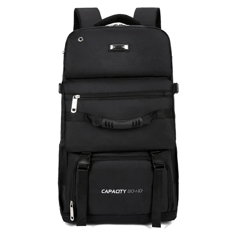 90L Large-Capacity Hiking Travel Backpack Black Backpacks - Tophatter Daily Deals
