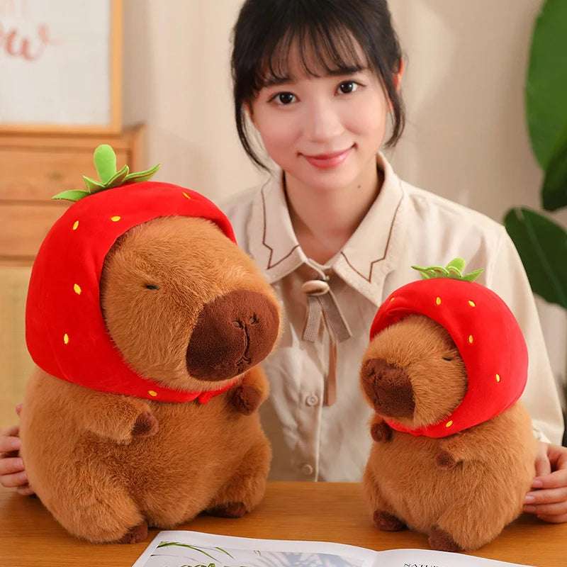 Kawaii Snack Attack: Hamburger Capybara Dog Pig Capibaras Pizza Bubble Tea Cushion Plush Animals - Tophatter Daily Deals