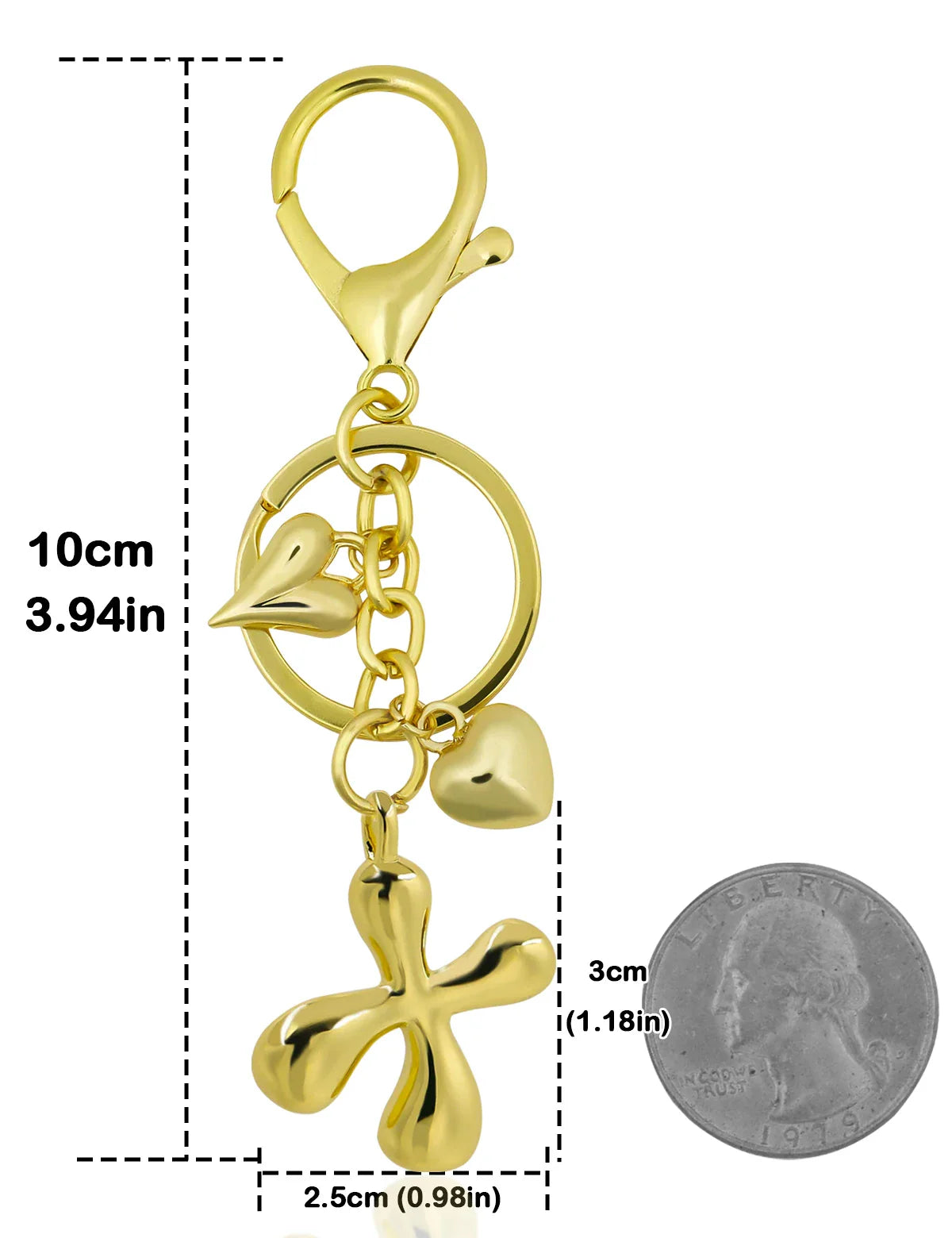 Personalized Keychain Gold Bubble Letter Bag Charm Gift X - Tophatter Daily Deals